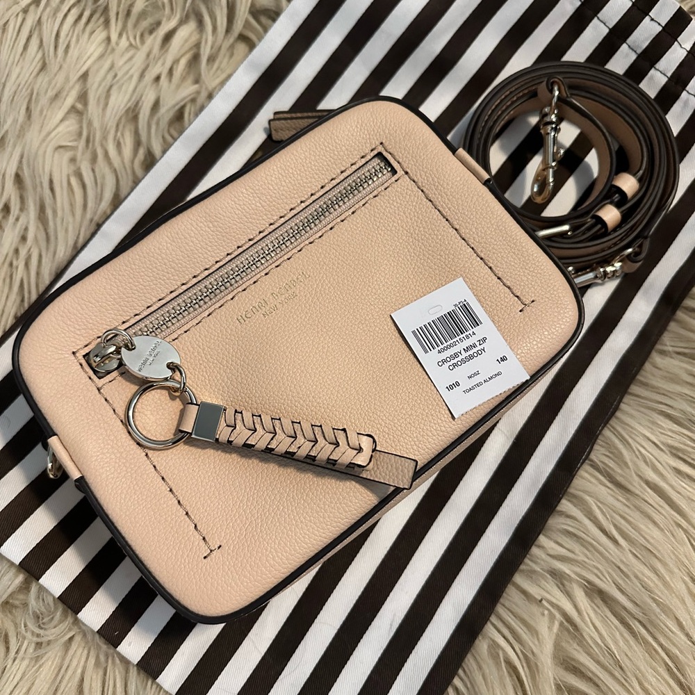 Henri Bendel Crosby Mini Zip Crossbody - Toasted Almond - Rare